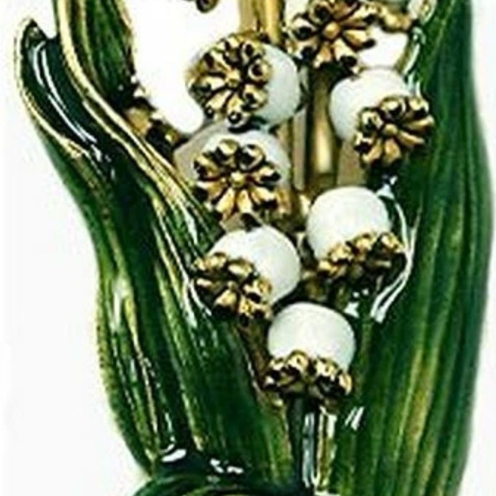 Easter  Lily-of-The-Valley Basket Brooch from ILANET Museum Collection - Picture 2 of 8